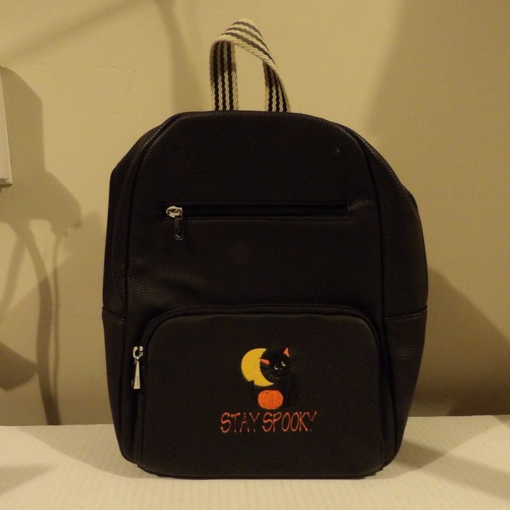 + Jewell by 31 Stay Spooky Black Cat Mini Backpack Black Faux Leather